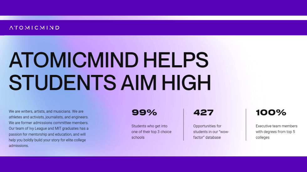 AtomicMind Launches College Admissions Technology Platform for Personalized & Comprehensive College Application Experience