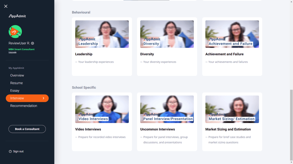 Interview and Recommendation Sections Interview and Recommendation sections