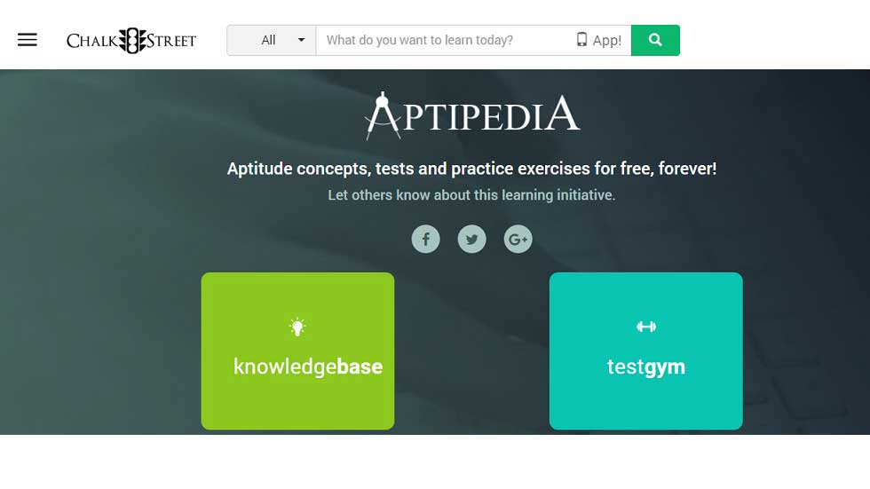 Aptipedia: One Stop Solution for Aptitude Tests and Practice Exercises