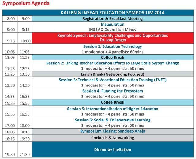 Kaizen Insead Education Symposium Agenda