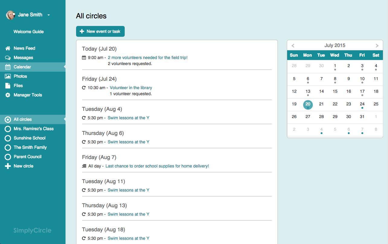 Simply Circle Calendar