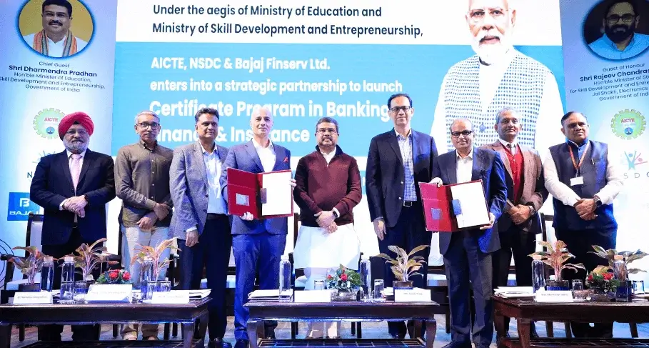 AICTE NSDC & Bajaj Finserv Sign MOU to Offer Certificate Programme to Train Youth