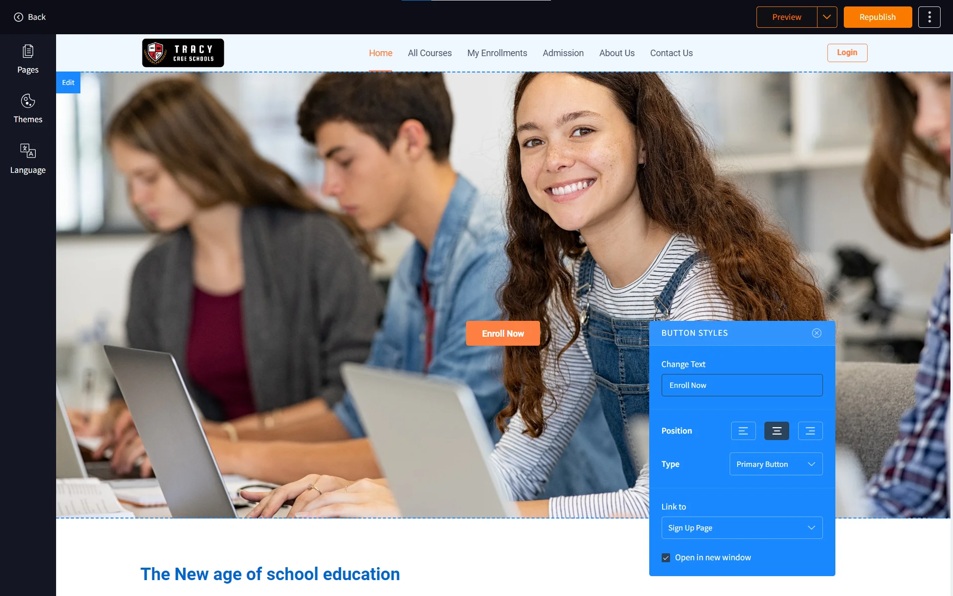 Website builder TrainerCentral
